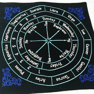 Velvet Embroidered Pagan Astrology Pendulum Mat